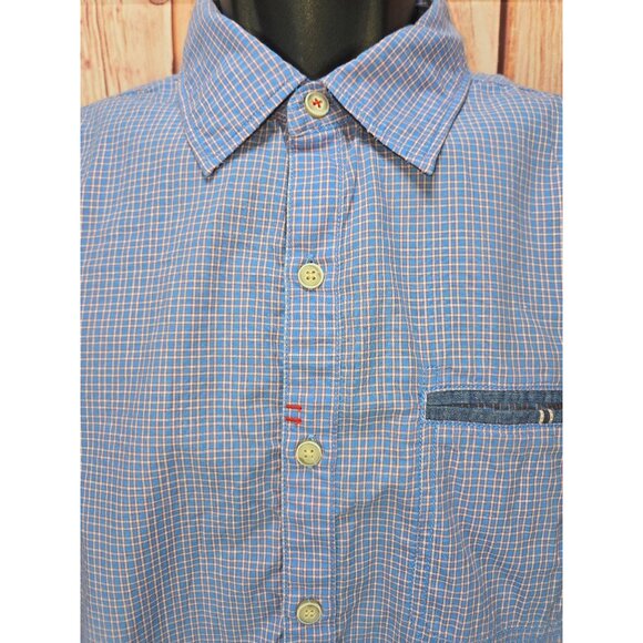 Robert Graham Mens Tailored Fit Blue Plaid Shirt Medium - Picture 8 of 13